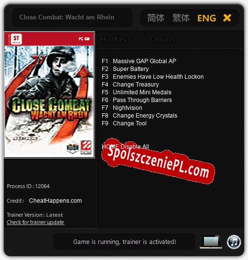 Close Combat: Wacht am Rhein: Cheats, Trainer +9 [CheatHappens.com]