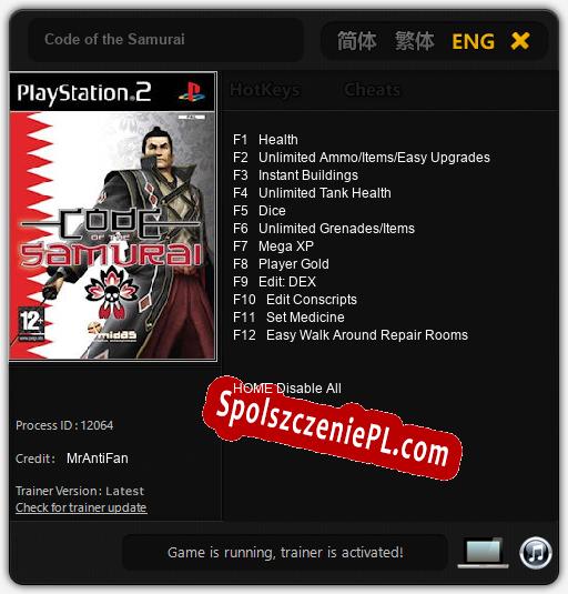 Treinador liberado para Code of the Samurai [v1.0.3]