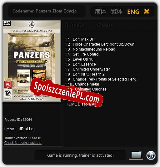 Codename: Panzers Zlota Edycja: Cheats, Trainer +11 [dR.oLLe]