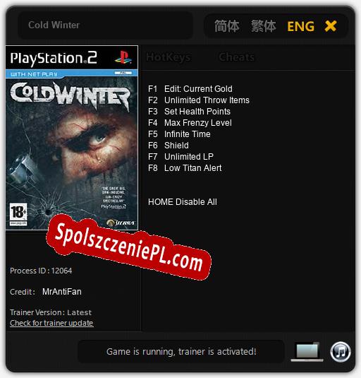 Treinador liberado para Cold Winter [v1.0.9]