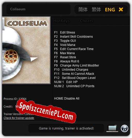 Coliseum: Cheats, Trainer +14 [MrAntiFan]