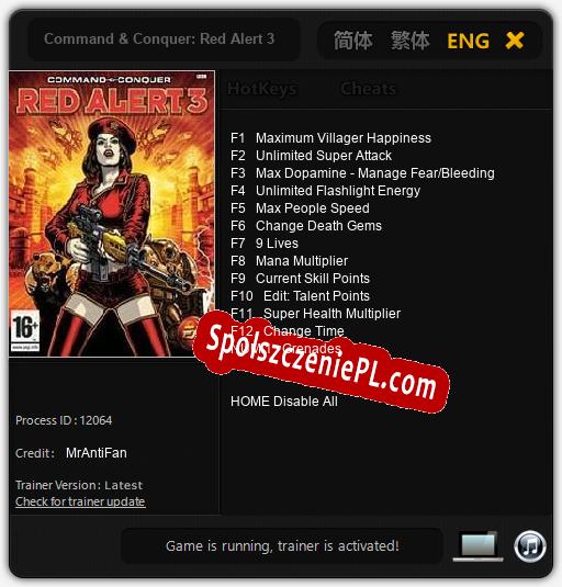 Command & Conquer: Red Alert 3: Cheats, Trainer +13 [MrAntiFan]