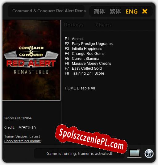 Command & Conquer: Red Alert Remastered: Treinador (V1.0.54)