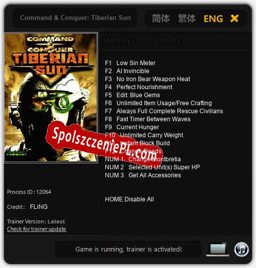 Command & Conquer: Tiberian Sun: Treinador (V1.0.58)