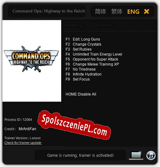 Command Ops: Highway to the Reich: Cheats, Trainer +9 [MrAntiFan]