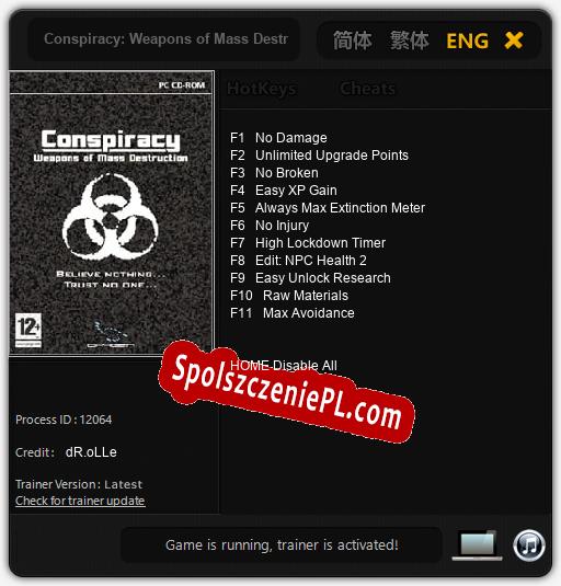 Conspiracy: Weapons of Mass Destruction: Cheats, Trainer +11 [dR.oLLe]