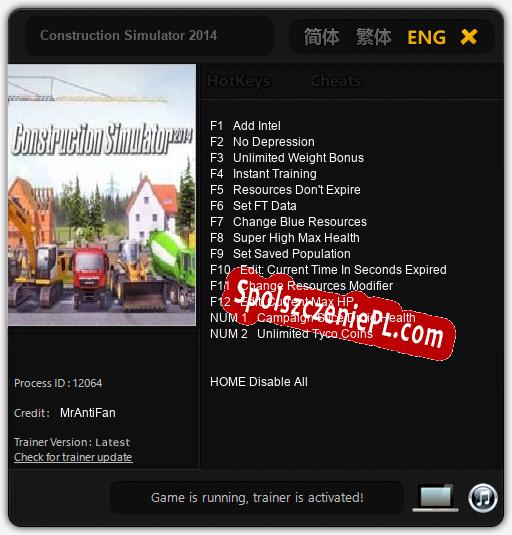 Construction Simulator 2014: Trainer +14 [v1.7]