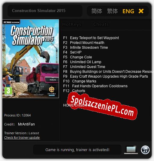 Construction Simulator 2015: Cheats, Trainer +12 [MrAntiFan]