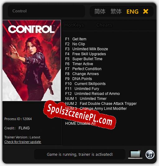 Control: Cheats, Trainer +15 [FLiNG]