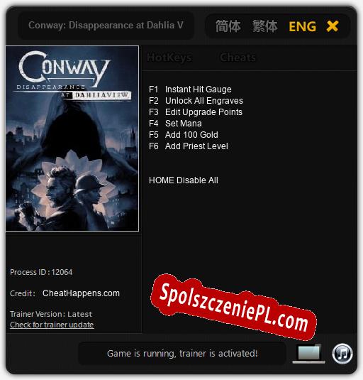 Conway: Disappearance at Dahlia View: Cheats, Trainer +6 [CheatHappens.com]