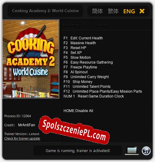 Cooking Academy 2: World Cuisine: Treinador (V1.0.41)