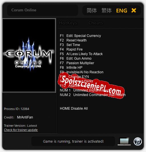 Corum Online: Cheats, Trainer +14 [MrAntiFan]