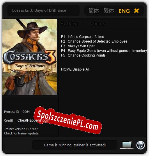 Cossacks 3: Days of Brilliance: Trainer +5 [v1.6]