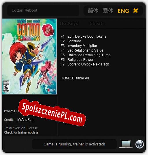 Cotton Reboot: Trainer +7 [v1.5]