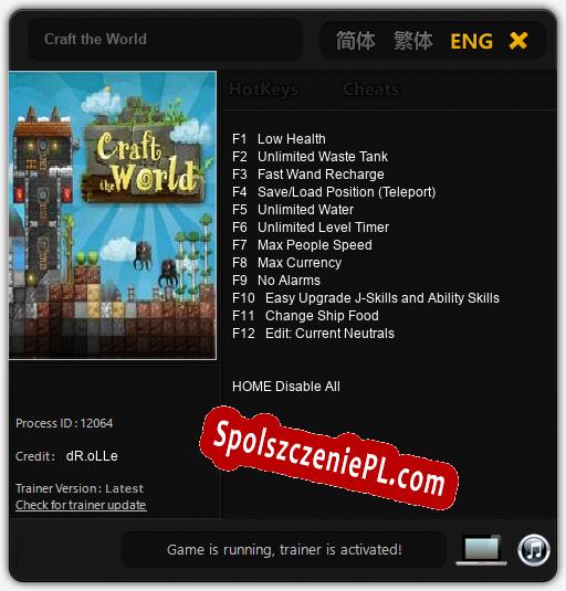 Craft the World: Trainer +12 [v1.9]