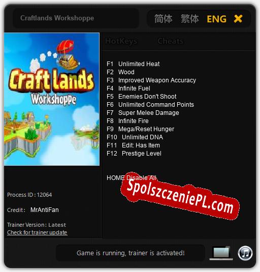 Craftlands Workshoppe: Cheats, Trainer +12 [MrAntiFan]