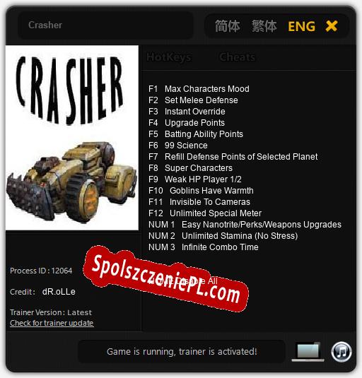 Crasher: Trainer +15 [v1.8]