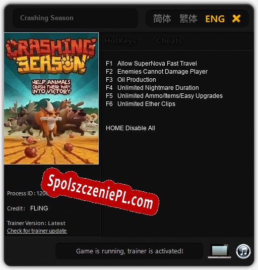 Treinador liberado para Crashing Season [v1.0.6]