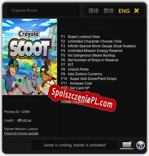 Crayola Scoot: Trainer +12 [v1.5]