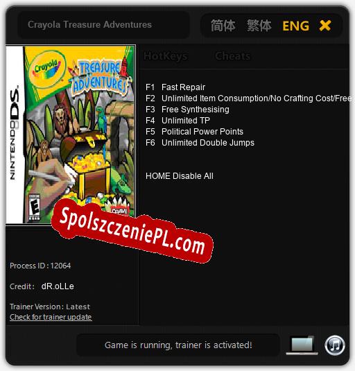 Crayola Treasure Adventures: Cheats, Trainer +6 [dR.oLLe]