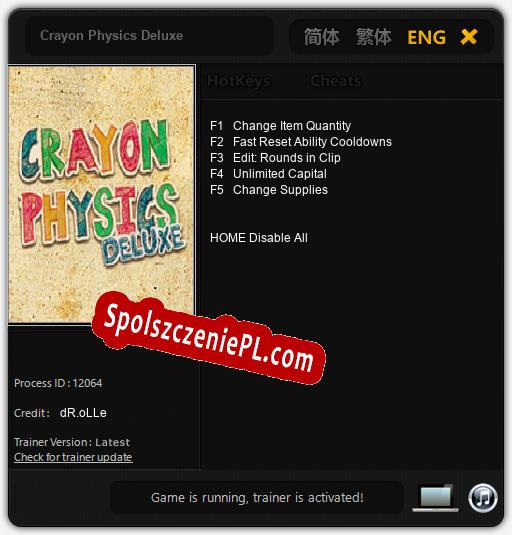 Treinador liberado para Crayon Physics Deluxe [v1.0.9]