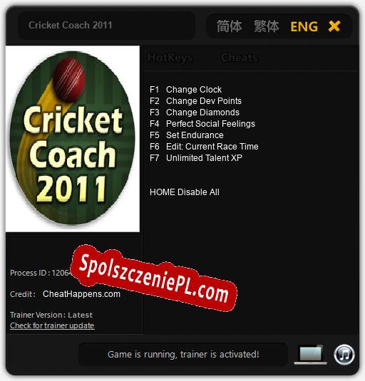 Cricket Coach 2011: Cheats, Trainer +7 [CheatHappens.com]