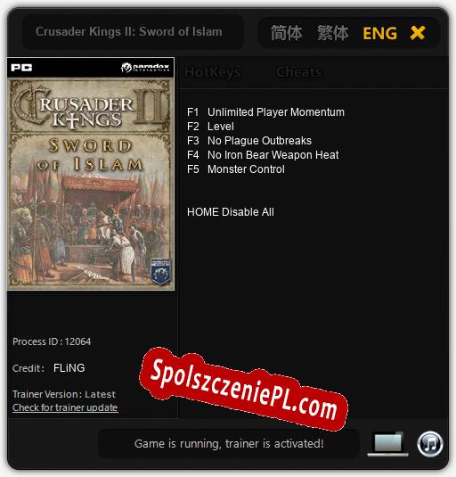 Crusader Kings II: Sword of Islam: Treinador (V1.0.92)