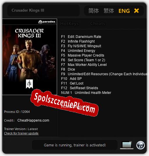 Treinador liberado para Crusader Kings III [v1.0.7]