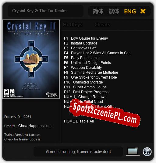 Crystal Key 2: The Far Realm: Cheats, Trainer +15 [CheatHappens.com]