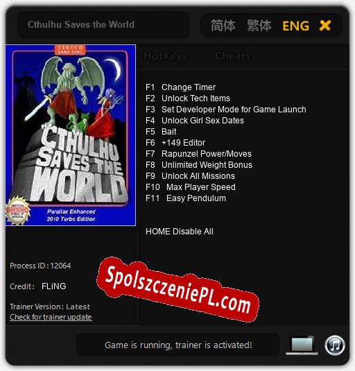 Cthulhu Saves the World: Cheats, Trainer +11 [FLiNG]