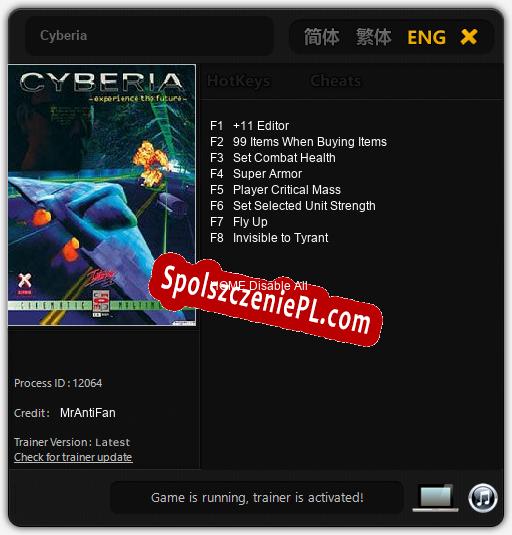 Cyberia: Treinador (V1.0.34)