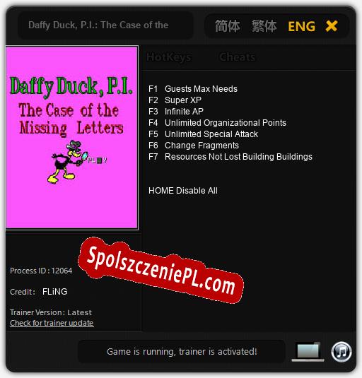 Daffy Duck, P.I.: The Case of the Missing Letters: Trainer +7 [v1.9]