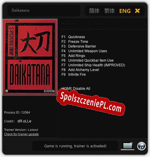 Treinador liberado para Daikatana [v1.0.4]