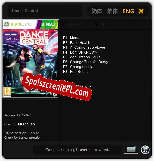 Treinador liberado para Dance Central [v1.0.8]