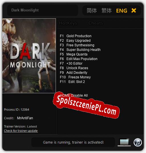 Dark Moonlight: Trainer +11 [v1.7]