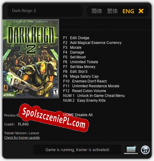 Dark Reign 2: Cheats, Trainer +14 [FLiNG]