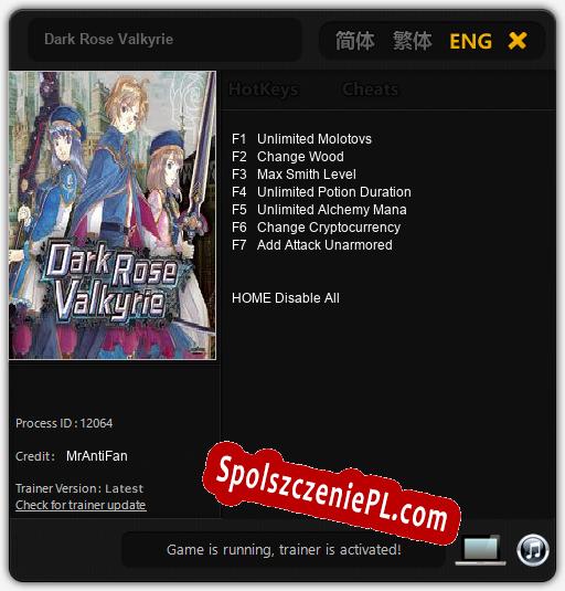 Dark Rose Valkyrie: Cheats, Trainer +7 [MrAntiFan]