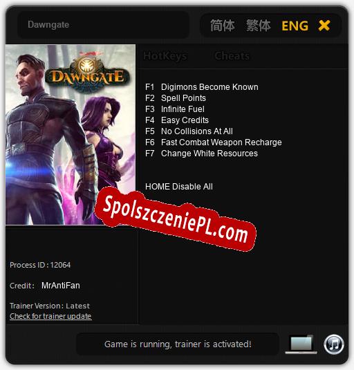 Treinador liberado para Dawngate [v1.0.2]