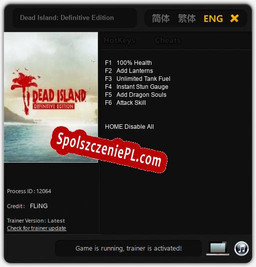 Treinador liberado para Dead Island: Definitive Edition [v1.0.4]