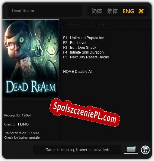 Treinador liberado para Dead Realm [v1.0.7]