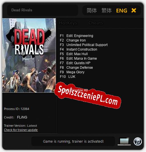 Treinador liberado para Dead Rivals [v1.0.5]