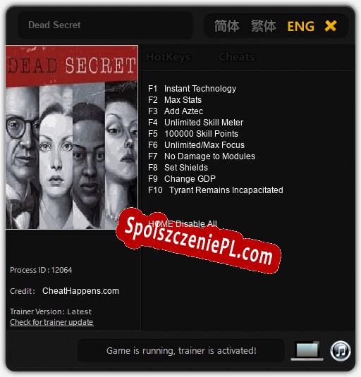 Dead Secret: Cheats, Trainer +10 [CheatHappens.com]