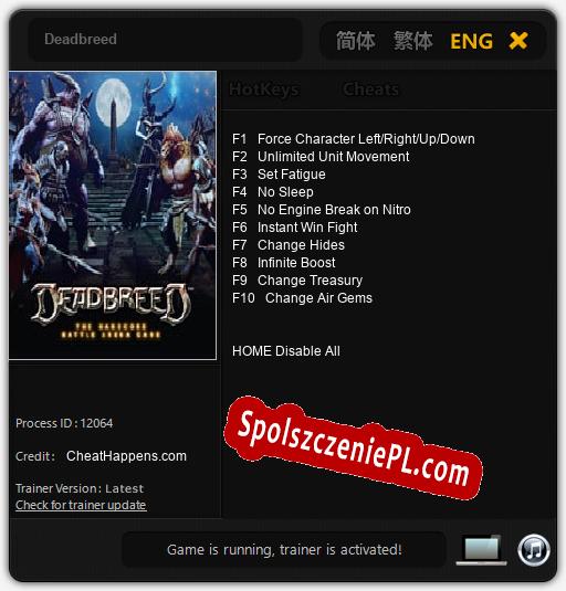 Treinador liberado para Deadbreed [v1.0.2]