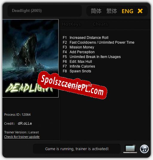 Deadlight (2005): Cheats, Trainer +8 [dR.oLLe]