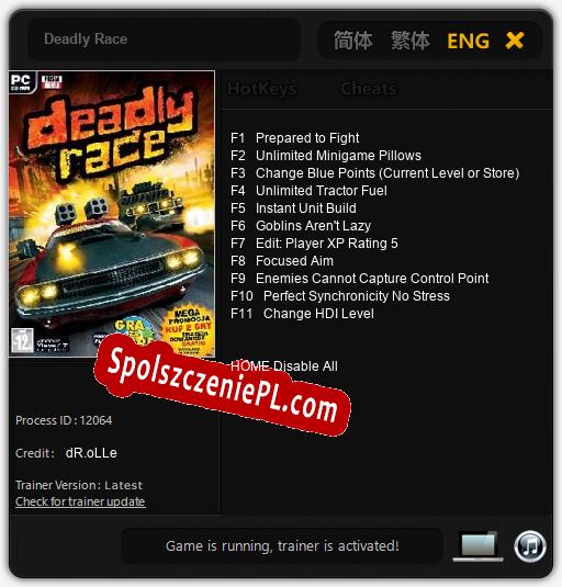 Deadly Race: Trainer +11 [v1.9]