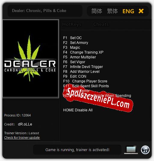 Dealer: Chronic, Pills & Coke: Cheats, Trainer +13 [dR.oLLe]