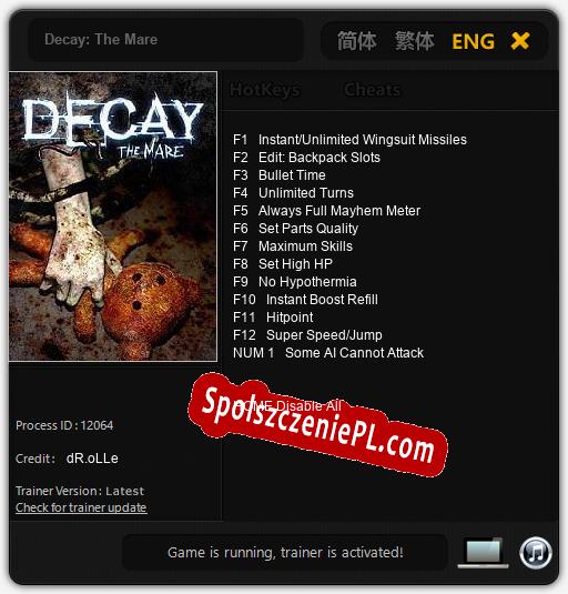 Decay: The Mare: Trainer +13 [v1.1]