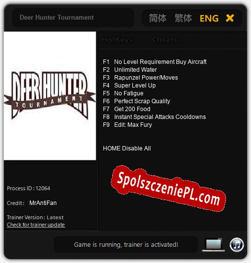 Treinador liberado para Deer Hunter Tournament [v1.0.4]