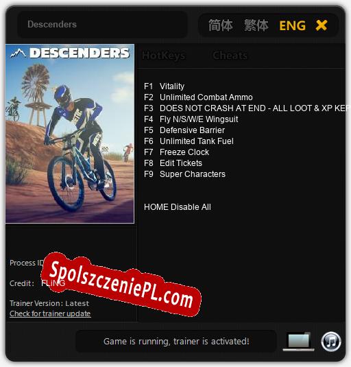 Treinador liberado para Descenders [v1.0.6]