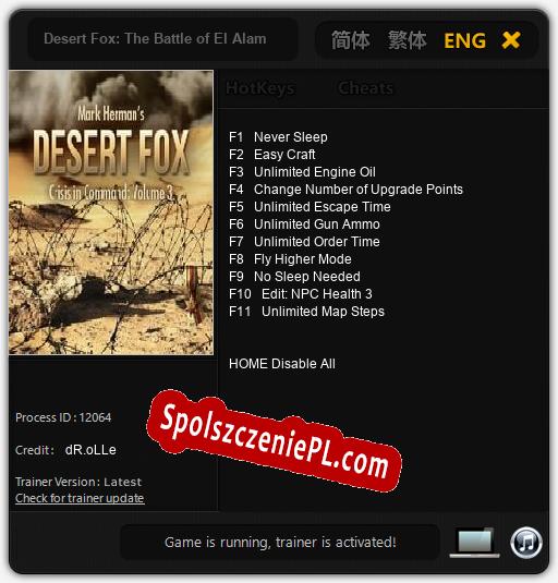 Desert Fox: The Battle of El Alamein: Cheats, Trainer +11 [dR.oLLe]